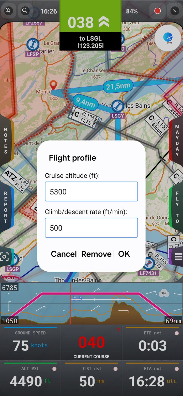 Flight statistics graph