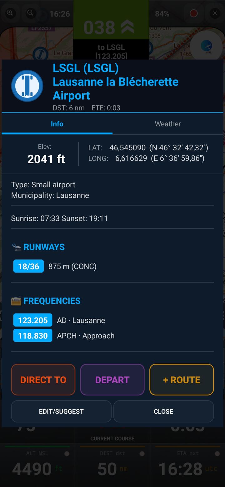 Waypoint information card