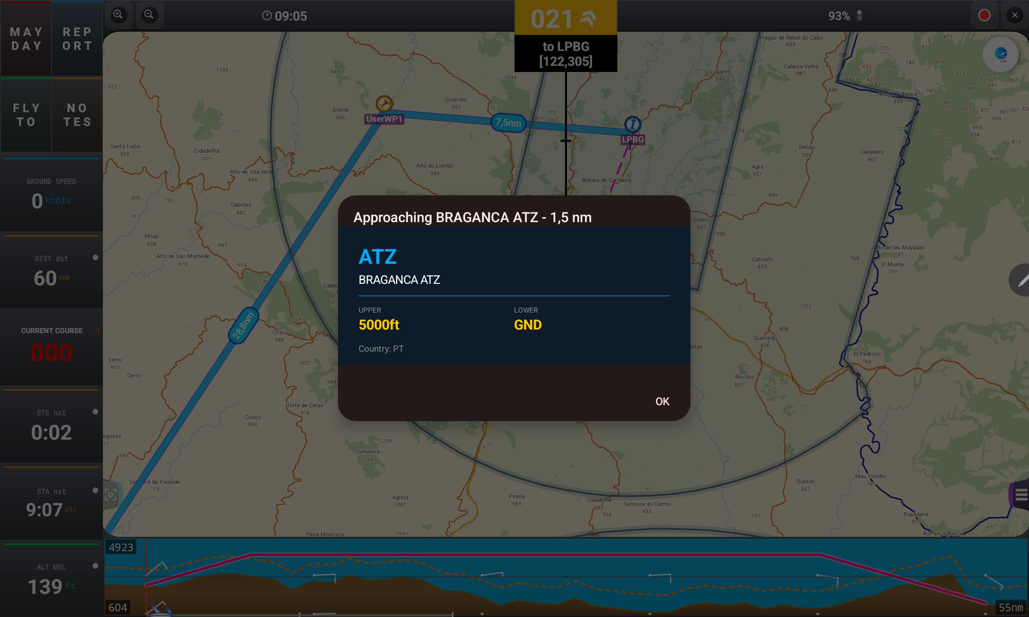 Airspace zone info